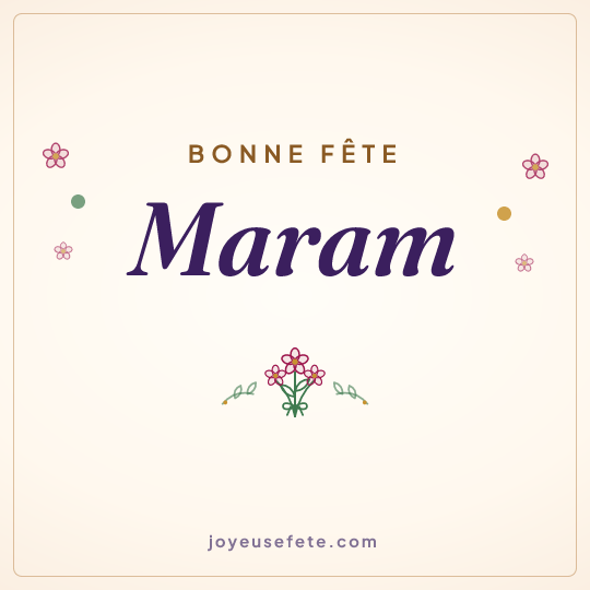 Image carrée « Bonne fête Maram » pour WhatsApp