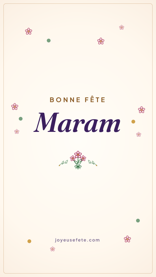 Image « Bonne fête Maram » au format story