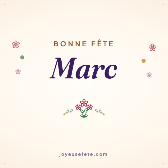 Image carrée « Bonne fête Marc » pour WhatsApp