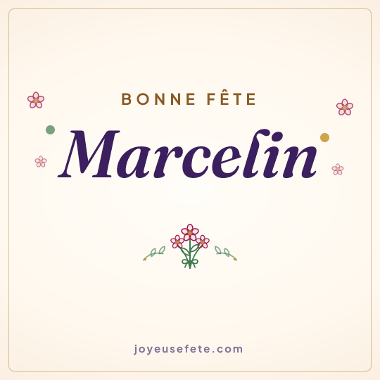 Image carrée « Bonne fête Marcelin » pour WhatsApp