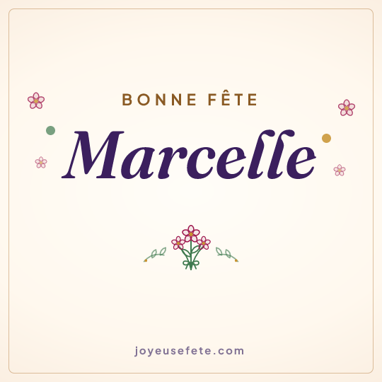 Image carrée « Bonne fête Marcelle » pour WhatsApp
