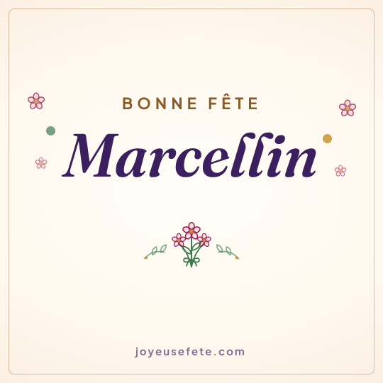 Image carrée « Bonne fête Marcellin » pour WhatsApp