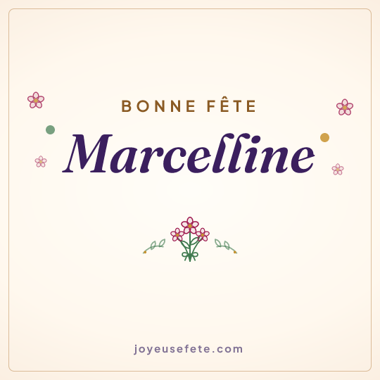 Image carrée « Bonne fête Marcelline » pour WhatsApp