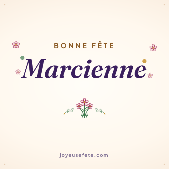 Image carrée « Bonne fête Marcienne » pour WhatsApp
