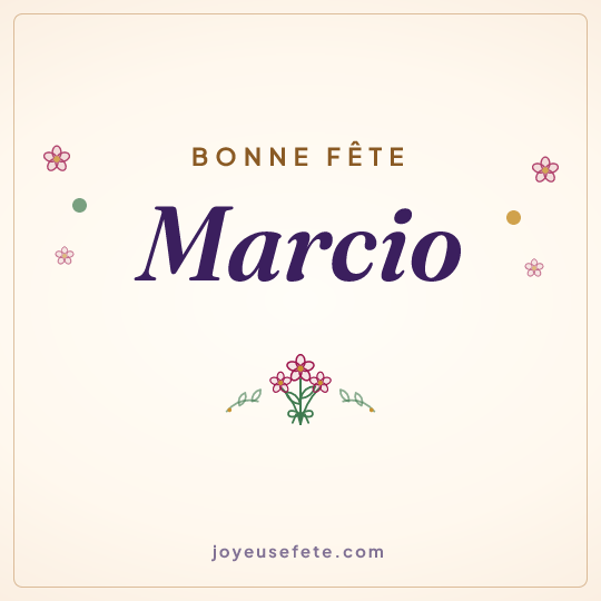Image carrée « Bonne fête Marcio » pour WhatsApp
