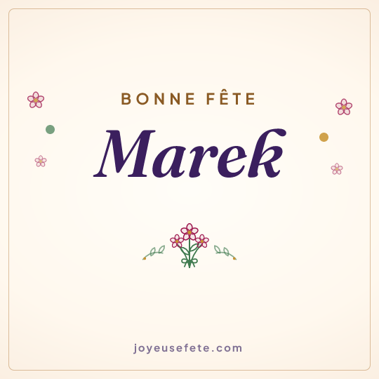 Image carrée « Bonne fête Marek » pour WhatsApp