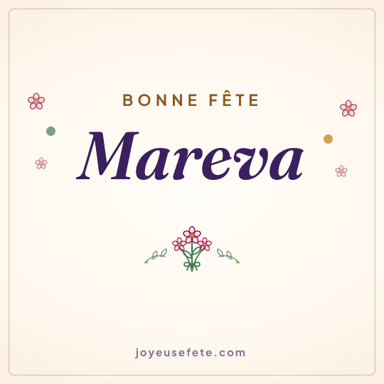 Image carrée « Bonne fête Mareva » pour WhatsApp