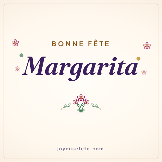 Image carrée « Bonne fête Margarita » pour WhatsApp