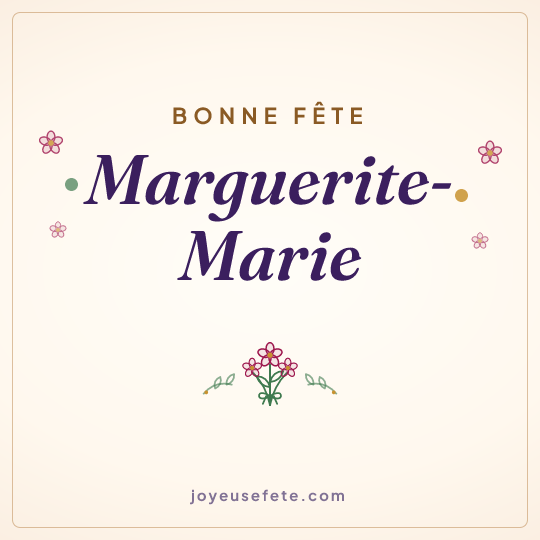 Image carrée « Bonne fête Marguerite-Marie » pour WhatsApp