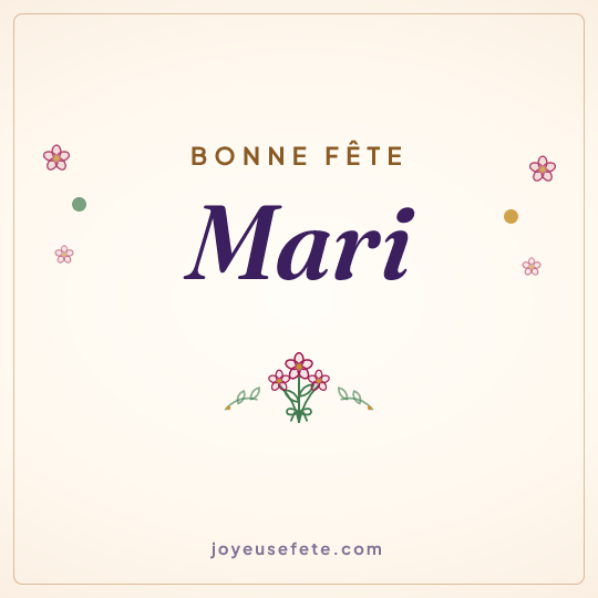 Image carrée « Bonne fête Mari » pour WhatsApp