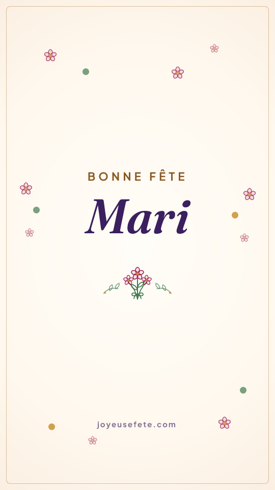 Image « Bonne fête Mari » au format story