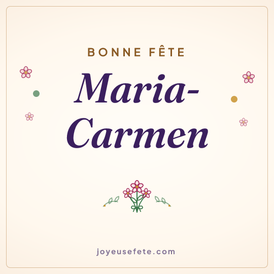 Image carrée « Bonne fête Maria-Carmen » pour WhatsApp