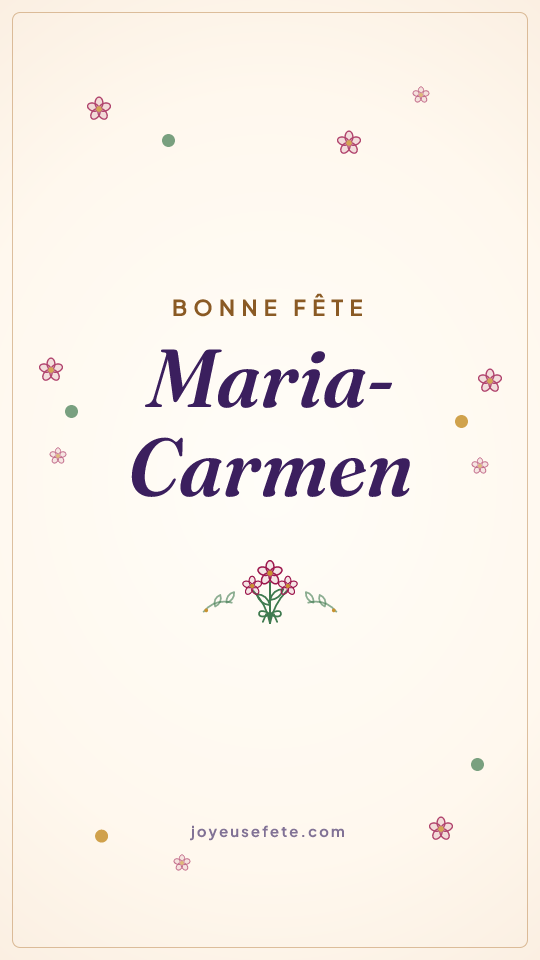 Image « Bonne fête Maria-Carmen » au format story