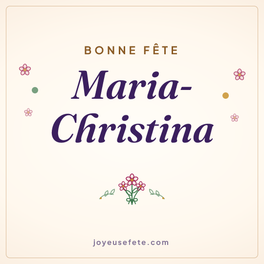 Image carrée « Bonne fête Maria-Christina » pour WhatsApp