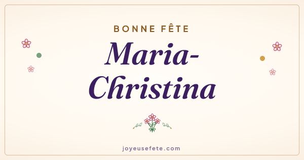 Image « Bonne fête Maria-Christina » au format large