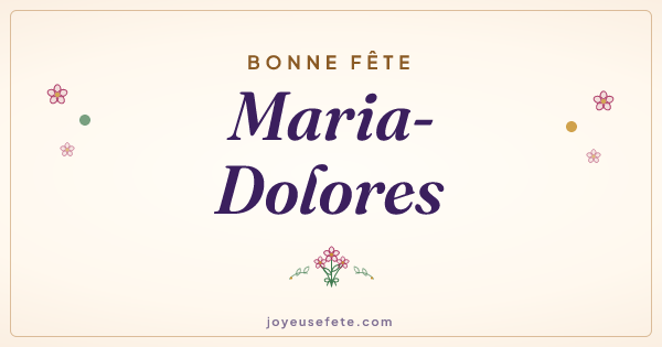 Image « Bonne fête Maria-Dolores » au format large