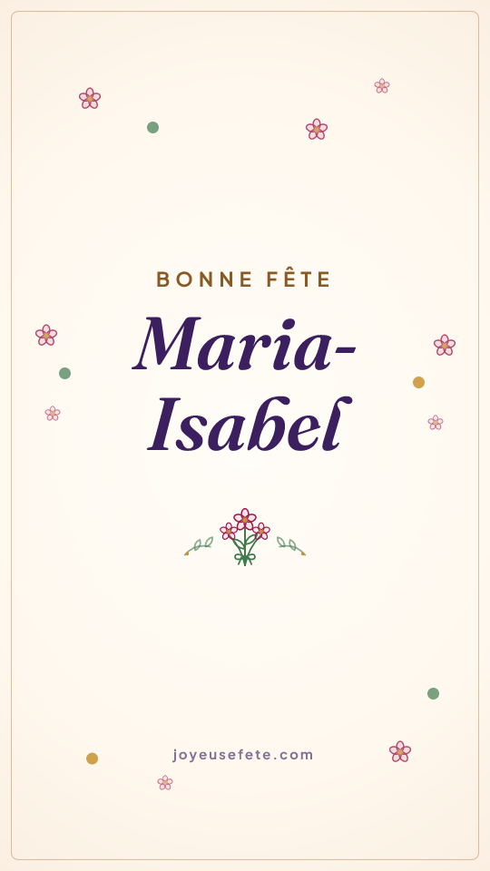 Image « Bonne fête Maria-Isabel » au format story