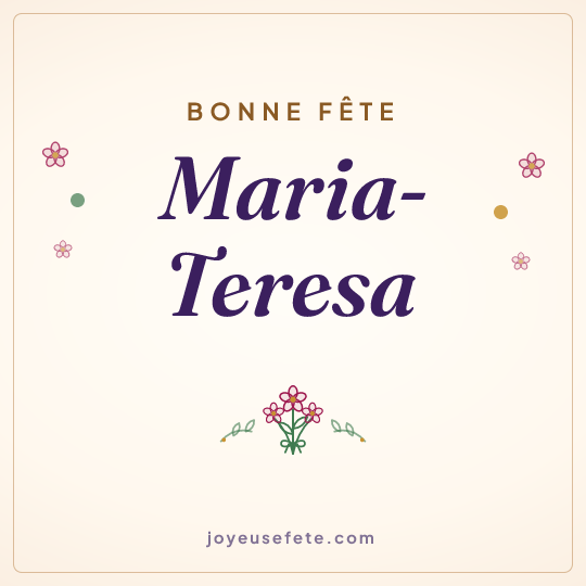 Image carrée « Bonne fête Maria-Teresa » pour WhatsApp