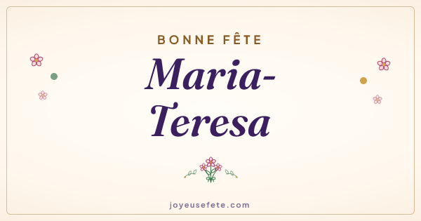 Image « Bonne fête Maria-Teresa » au format large