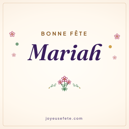 Image carrée « Bonne fête Mariah » pour WhatsApp