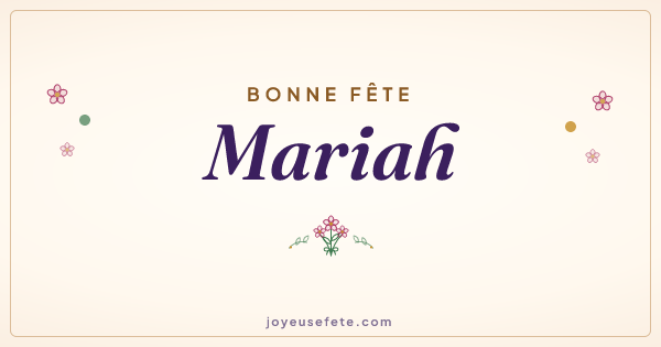 Image « Bonne fête Mariah » au format large