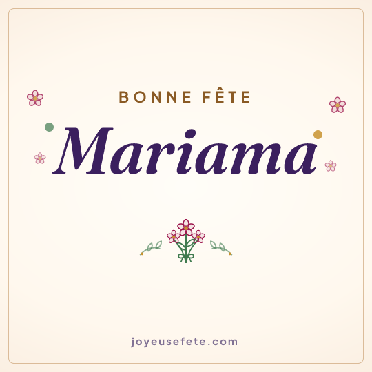 Image carrée « Bonne fête Mariama » pour WhatsApp