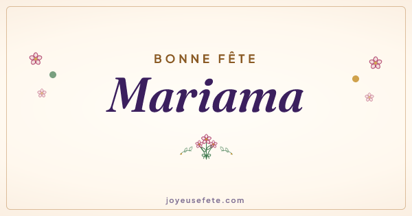 Image « Bonne fête Mariama » au format large