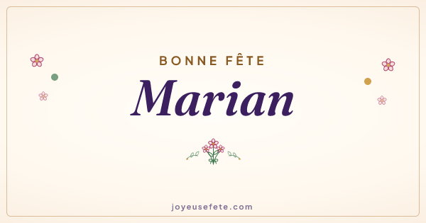 Image « Bonne fête Marian » au format large