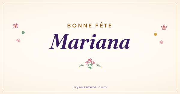 Image « Bonne fête Mariana » au format large