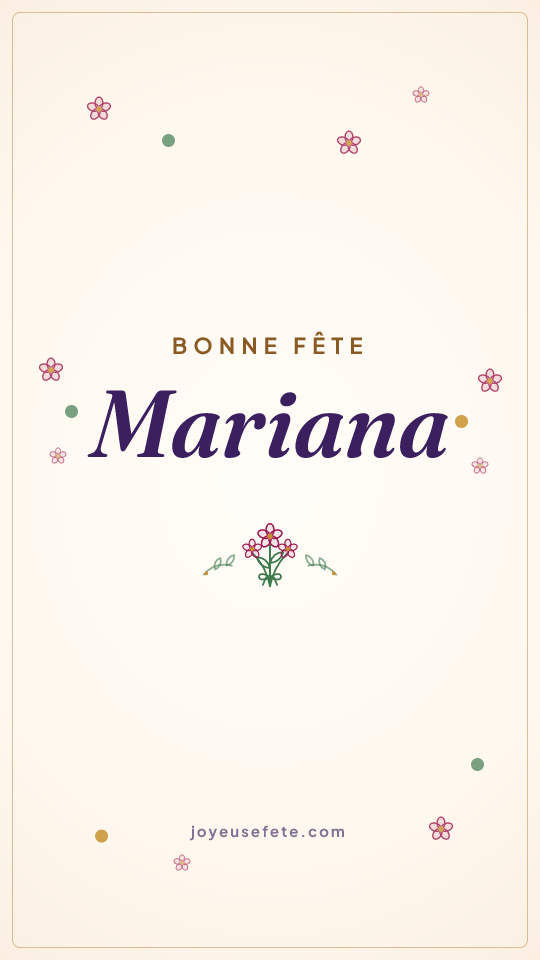 Image « Bonne fête Mariana » au format story