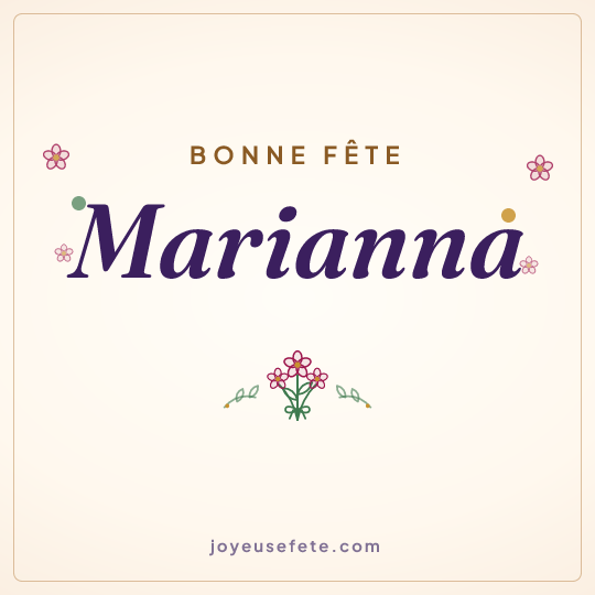 Image carrée « Bonne fête Marianna » pour WhatsApp