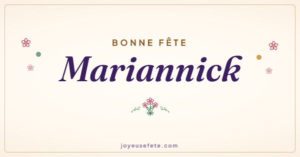 Image « Bonne fête Mariannick » au format large