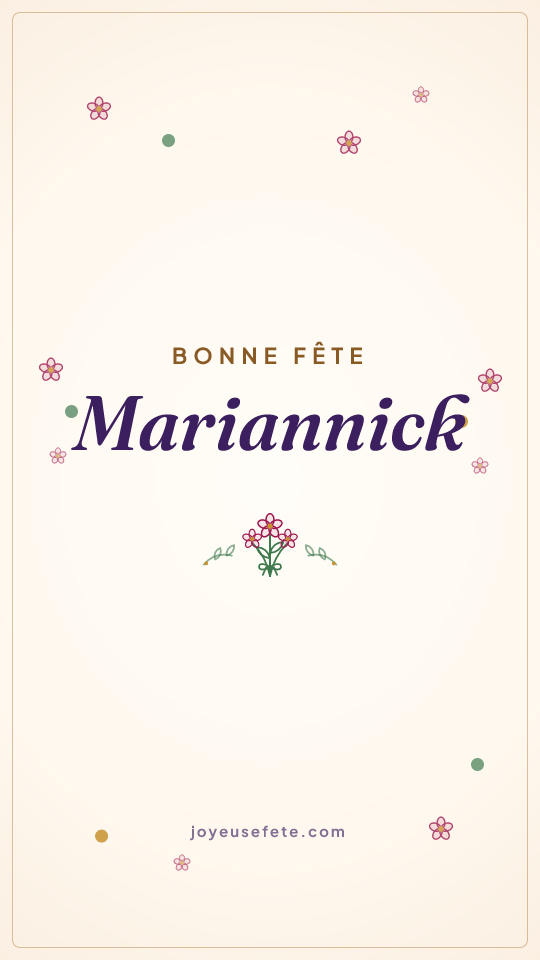 Image « Bonne fête Mariannick » au format story
