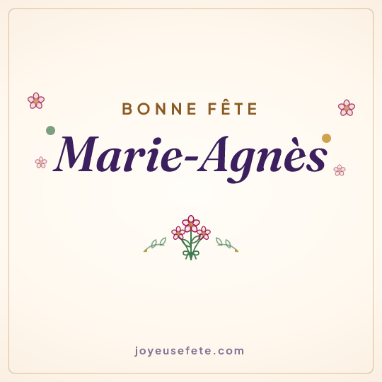 Image carrée « Bonne fête Marie-Agnès » pour WhatsApp