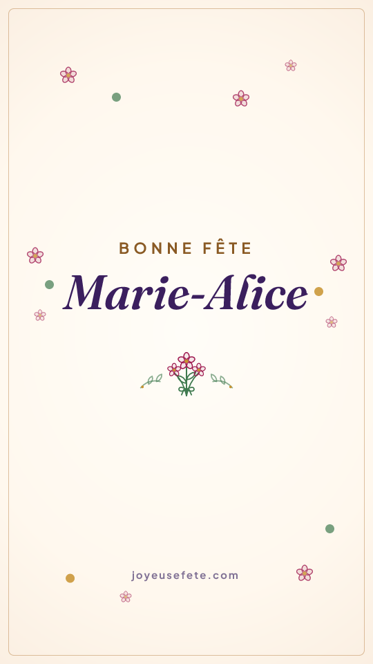 Image « Bonne fête Marie-Alice » au format story