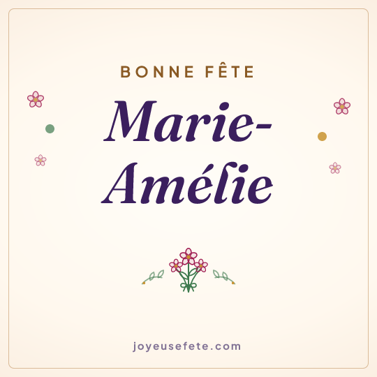 Image carrée « Bonne fête Marie-Amélie » pour WhatsApp
