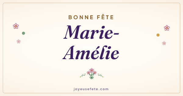 Image « Bonne fête Marie-Amélie » au format large