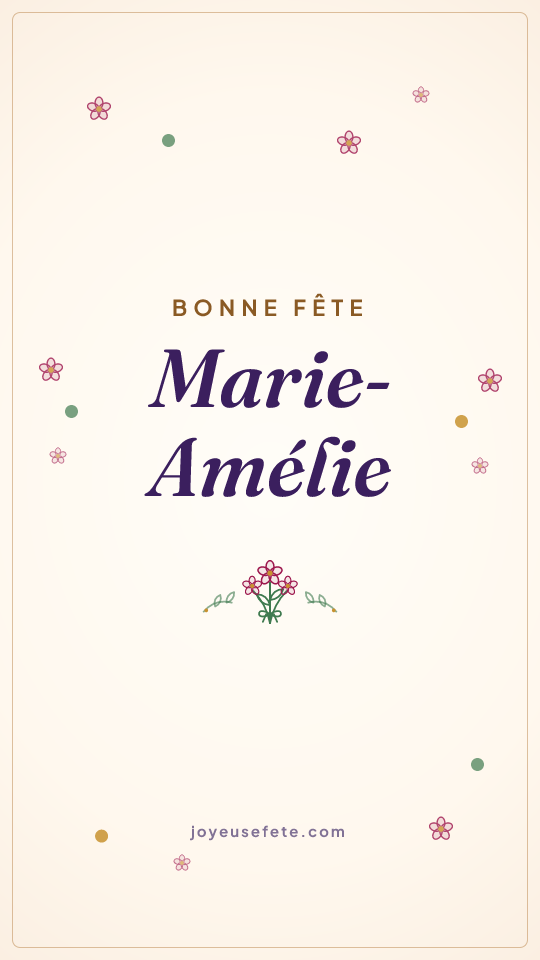 Image « Bonne fête Marie-Amélie » au format story