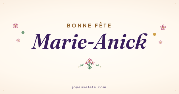 Image « Bonne fête Marie-Anick » au format large