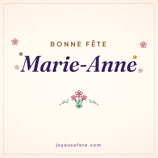 Image carrée « Bonne fête Marie-Anne » pour WhatsApp