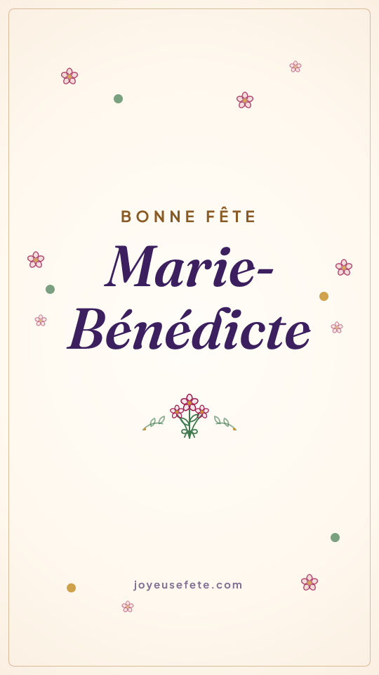 Image « Bonne fête Marie-Bénédicte » au format story
