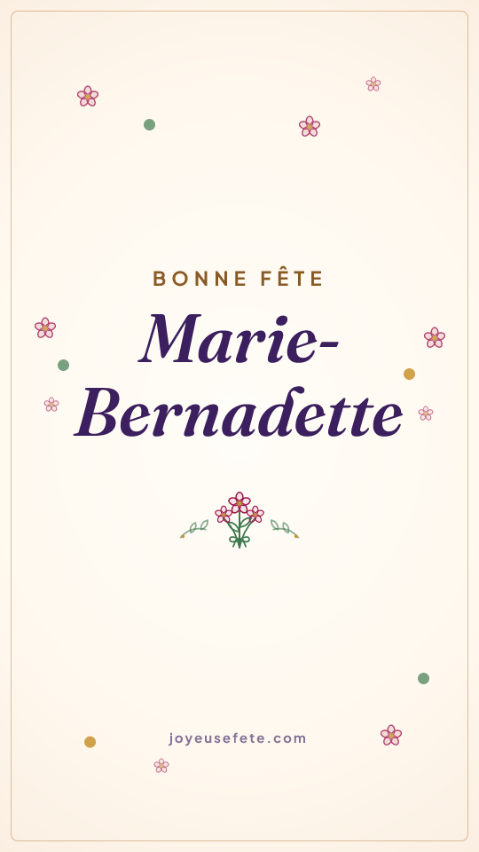 Image « Bonne fête Marie-Bernadette » au format story