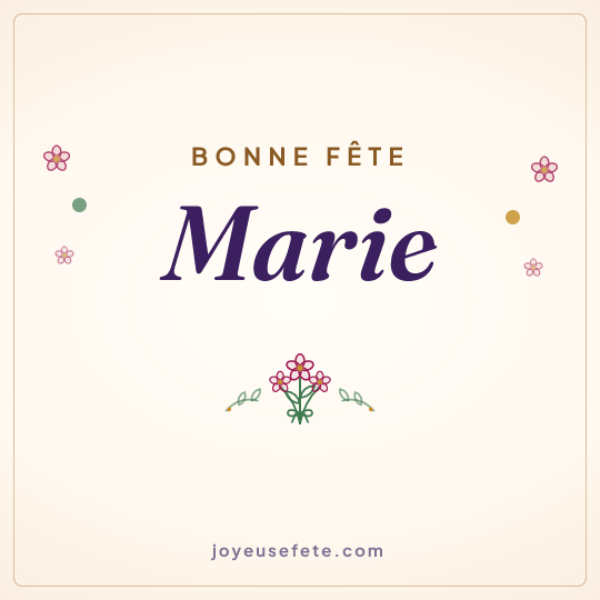 Image carrée « Bonne fête Marie » pour WhatsApp