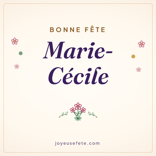 Image carrée « Bonne fête Marie-Cécile » pour WhatsApp