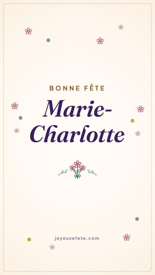 Image « Bonne fête Marie-Charlotte » au format story