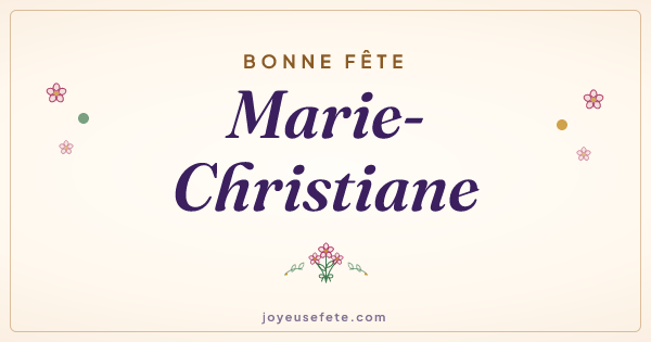 Image « Bonne fête Marie-Christiane » au format large