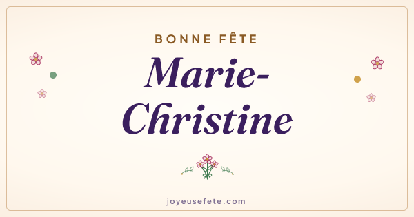 Image « Bonne fête Marie-Christine » au format large