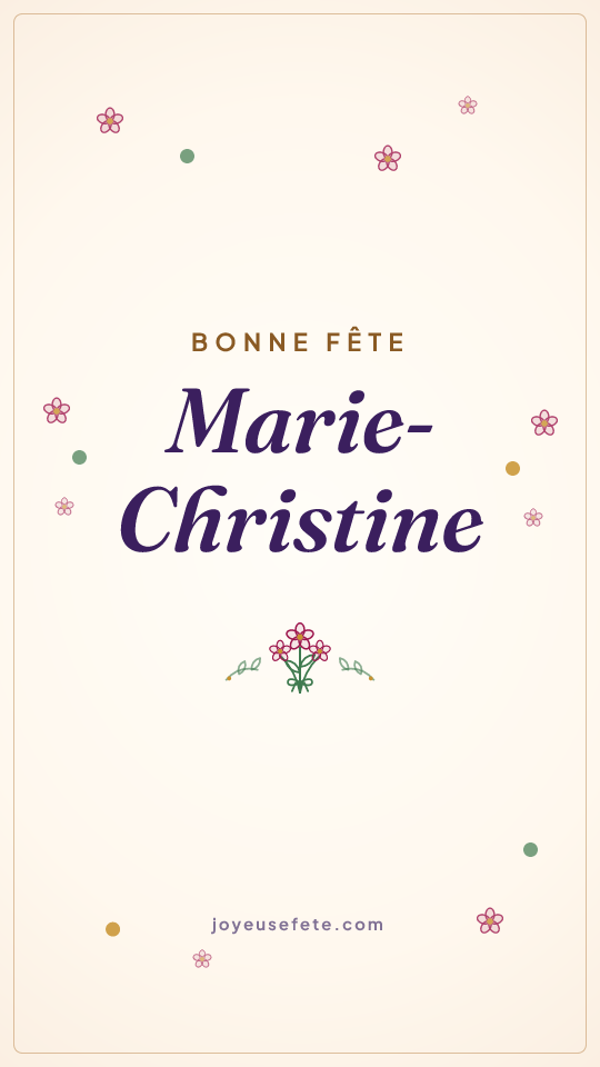Image « Bonne fête Marie-Christine » au format story