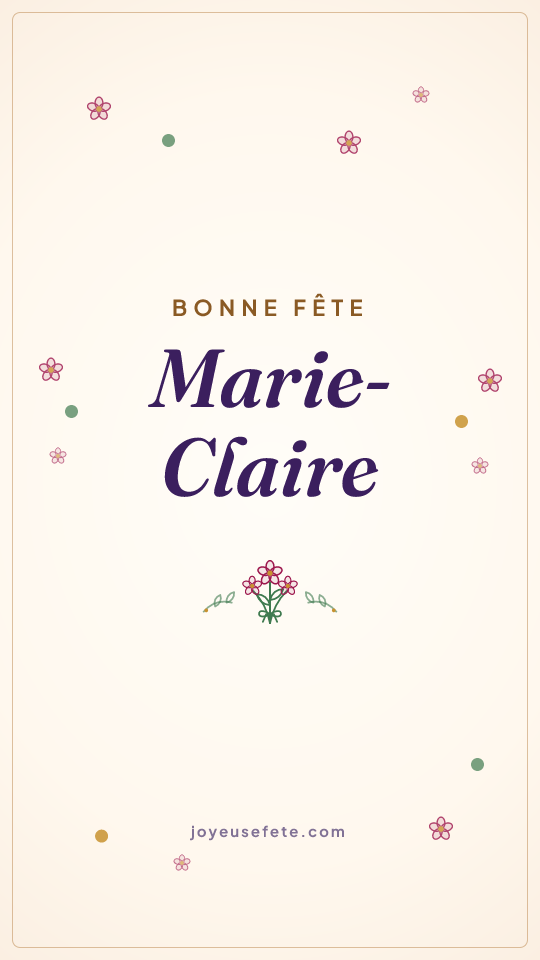 Image « Bonne fête Marie-Claire » au format story