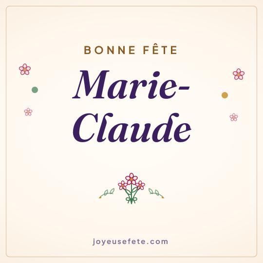 Image carrée « Bonne fête Marie-Claude » pour WhatsApp